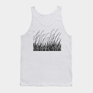 Hand drawn beautiful black reeds Tank Top